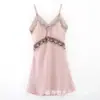 Conjunto de pijama de seda gelada feminino para o verão, camisola sexy de renda com roupão, conjunto de cinco peças, roupa de casa de manga comprida para live do TikTok com bojos