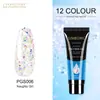 Pegamento para extensión de arte de uñas de cristal de 15ML, sin papel, modelo de extensión de dedo de uña, pegamento de color, 24 colores en stock, suministro de pegamento para esmalte de uñas