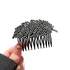Pasador de Pelo con Pedrería en Forma de Hoja para Mujer, Pinza para Flequillo Lateral, Peine para Cabello Suelto, Pinza Superior para el Cabello, Accesorio para el Cabello
