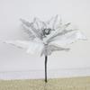 Flor de Natal de Malha Polvilhada 27cm Decoração de Casa Arranjo de Árvore de Natal Adereços para Eventos de Festa Flor Artificial