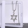 Hiphop Europeo y Americano bar hip-hop accesorios de moda collar de estrella de seis puntas de doble cara joyería de acero de titanio para hombres y mujeres hombres