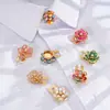 Camelia acrílica colorida de verano, gemelos y botones de cuello para camisa DIY, accesorios decorativos unisex frescos y simples