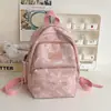 Mochila Escolar para Estudiante Nuevo, Mochila Deportiva Exterior de Color Sólido Simple y Versátil, Mochila Pequeña Deportiva Casual con Estampado de Oso