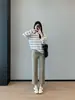 Jeans de mujer de cintura alta, nuevos pantalones rectos de otoño, adelgazantes y que realzan la altura, versátiles pantalones rectos tipo baguette H082407