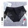 Renda de seda gelada com borda sexy calcinha feminina japonesa plus size sem costura algodão na parte inferior calcinha feminina atacado de fábrica