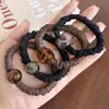 Estilo coreano Novo Leopardo Pérola Pequeno Anel de Cabelo Intestinal Corda de Cabelo Simples Alta Elástica Durável Bola Cabeça Rabo de Cavalo Corda de Cabelo