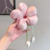 Elástico de Cabelo Super Flor de Fada Acessório de Cabelo Infantil com Coque de Flor Tridimensional para Meninas, Laço de Cabelo Estiloso para Meninas Pequenas