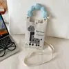 Novo design de nicho bonito dos desenhos animados Mini malha saco do telefone móvel All-match pequeno portátil Commuter Crossbody pequeno saco quadrado