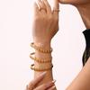 Sugar Ins Pulsera de Acero Inoxidable con Calavera Americana a Presión Estilo Oscuro a la Moda Alto Pulido Chapado en Oro Real de 18K