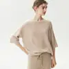 Suéter de Cachemira Versátil para Bebé y Mujer Nuevo Estilo Manga Tres Cuartos Tejido Superior Moda Casual para el Trabajo Versátil