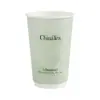 Vaso de Papel Desechable para Té de Leche 500ml con Tapa Doble Laminado Caliente y Frío Universal Espesado Doble Capa Vasos de Papel Taza de Café Comercial