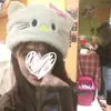 Chapéu de pelúcia estilo japonês doce desenho animado Hellokitty Vitality Outono e inverno branco Hello Kitty Girl Coração Chapéu de proteção auricular