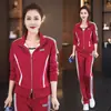 Traje Deportivo Casual para Mujer Primavera y Otoño 2024 Moda Reductor de Edad Delgado Cardigan Suéter Pantalones de Suéter Dos Piezas Moderno