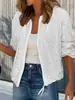 Comercio Exterior Transfronterizo Europeo y Americano Otoño 2024 Nuevo Lentejuelas Holgada Tendencia de Moda Casual Cremallera Corta Chaqueta para Mujer