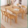 Mesa de jantar de madeira maciça para casa pequeno apartamento Cor de tronco Mesa de jantar nórdica e combinação de cadeira Mesa de jantar retangular simples moderna