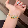 Moda de Verano Azul Fresco Esmalte Caballo de Troya Perla Shijia Collar Cadena de Clavícula de Lujo Ligero Nicho Gama Alta