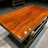Mesa de Chá Okan de Madeira Maciça Placa Grande Estilo Chinês Mesa e Cadeira de Escritório para Chefe Combinação de Troncos
