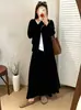 Conjunto de top e saia de duas peças falsas para mulheres plus size, estilo outono 2026, conjunto casual solto para mulheres plus size