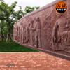 Proyecto de instalación de alto relieve con figura de mármol blanco y piedra arenisca roja de parque cultural