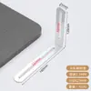Soporte de ángulo de acero inoxidable con agujeros largos ajustables, fijador de ángulo recto de 90 grados móvil de doble cabeza, pieza de ángulo de hierro en forma de L