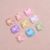 Resina Ondas de Agua Cuadradas Accesorios Pequeños Parches para Pasador DIY Materiales para Pendientes Cuentas Sueltas