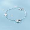 Pulsera de plata S925 para mujer, diseño de Han Feng, con forma de gatito dulce y fresco, con linda cabeza de pez, joyería S3259