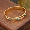 Pulsera de serpiente con ojos de aceite y gotas de joyería nueva de Europa y Estados Unidos, pulsera vintage de acero inoxidable turquesa B425