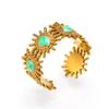 Anillo Nuevo de Moda Europea y Americana Retro Gota de Aceite Sol Chapado en Oro de 18K para Mujer Nicho Popular Versátil Acero de Titanio Anillo para Dedo Índice