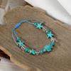 Conjunto de Tobillera y Pulsera Tejidas de Estilo Nuevo Transfronterizo con Conchas, Estrellas de Mar Pequeñas, Tortugas, Cuentas de Arroz, Cuentas Irregulares, Estilo Vacacional para Mujer