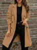 Nuevo estilo transfronterizo europeo y americano de Amazon 2026, moda urbana chic, abrigo de lana de doble botonadura para otoño/invierno con cuello alto