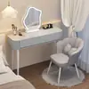 Tocador blanco sencillo para dormitorio, tocador moderno minimalista para apartamento pequeño, tocador de maquillaje calmante estilo wabi-sabi crema de lujo ligero