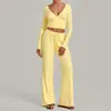 Conjunto de manga longa cover-up de yoga transfronteiriço para mulheres, conjunto de yoga de alça, conjunto de duas peças para esportes ao ar livre e fitness 6819+1011