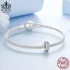 Aiful Cuentas Espaciadoras de Silicona Brillantes de Doble Capa Plata de Ley S925 Cuentas Sueltas DIY para Joyería Accesorios Clásicos con Cuentas de Zirconia
