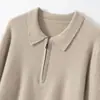 Suéter Pulóver Casual de Negocios para Hombre Baicai con Cuello Polo, 100% Cachemira Pura, Media Cremallera