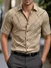 Camisa Estampada Masculina de Verão Europeia e Americana com Manga Curta e Estampa Digital 3D Camisa Masculina com Gola Top