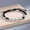 Sucesso em Exames Vintage Admissão para Exames Presente de Ano Novo Pulseira de Prata Pura 999 para Homens e Mulheres Pulseira de Articulação de Bambu Casal
