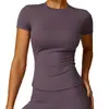 Conjunto de Yoga Tipo A para Mujer, Ropa Deportiva de Manga Corta Corta Ajustada de Secado Rápido para Pilates Fitness Training Running en Verano