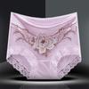 Nueva Ropa Interior Bordada Popular Calzones de Mujer de Cintura Alta Sin Costuras Encaje Algodón Entrepierna Satén Sexy Calzones de Mujer
