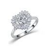 Anillo de plata de ley S925 en forma de corazón con moissanita, exquisito anillo para mujer de uso diario, en stock para venta al por mayor