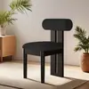 Silla con Respaldo Retro Nórdico, Silla de Comedor Vintage Estilo Francés, Silla de Tocador Minimalista Estilo Wabi-Sabi para Uso Doméstico de Madera Maciza, Silla Hipopótamo de Lujo Ligero