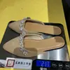 Sandalias Planas de Punta Fina con Pedrería y Perlas de Comercio Exterior Tallas Grandes para Mujer, Moda Transfronteriza Otoño 2026 Sandalias Cómodas para Mujer