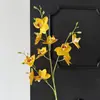 Orquídea Phalaenopsis artificial de 3 hastes com toque realista, adequada para decoração de cena de casamento, arranjos florais, decoração de casa e materiais florais