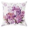 Caja de Regalo Morada Ins Almohada Tridimensional Almohada Nórdica de Santa Claus Decoración Sala de Estar Funda de Cojín para Sofá Almohada Dormitorio