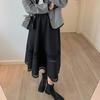 Sem devolução, sem troca, estilo retrô francês Hepburn, saia guarda-chuva de renda de outono, saia feminina de cintura alta, emagrecimento, formato A, comprimento médio