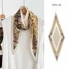 Bufanda versátil de seda de morera 100% para mujer, estilo old money, con estampado de diamantes en doble crepé, multicolor, tipo pañuelo para la cabeza o el cuello.
