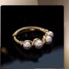 Accesorios de bricolaje, anillo de múltiples cuentas con giro en plata esterlina S925, soporte vacío, anillo de moda que combina con todo, soporte para anillo de perlas, productos semiacabados