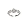 Anillo Abierto Simple con Perlas Incrustadas de Diamantes en Forma de Calabaza, Diseño Único y Suave, Accesorio Versátil para el Dedo Índice, Estilo Lujo Ligero