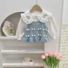 Nuevo Estilo 2025 Camisola de Punto para Niñas Dulce Hecha a Mano Cereza Chaleco Suéter para Bebés para que los Niños Pequeños lo Usen Afuera
