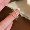 Anillo de Gota de Agua Irregular Cepillado Estilo Coreano Microincrustado para Mujer, Nuevo Anillo Abierto Ajustable Simple de Moda Versátil para Mujer