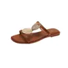 Pantuflas Planas Estilo Vacaciones de Punta Cuadrada, Nuevo Modelo Verano 2026, Patrón de Mármol, Hebilla Redonda, Zapatos de Mujer Estilo Romántico Costero